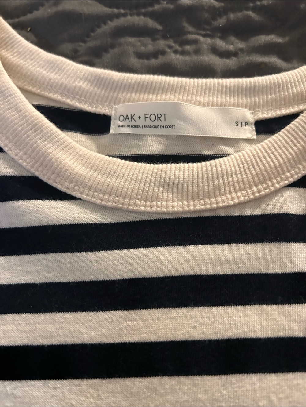 OAK + FORT women’s White Striped long sleeved Tee